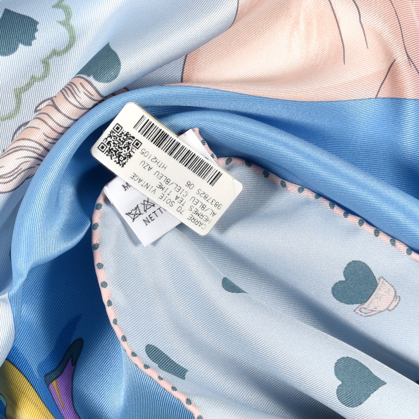 Silk Tea Time Scarf 70 Bleu Ciel Bleu Azur