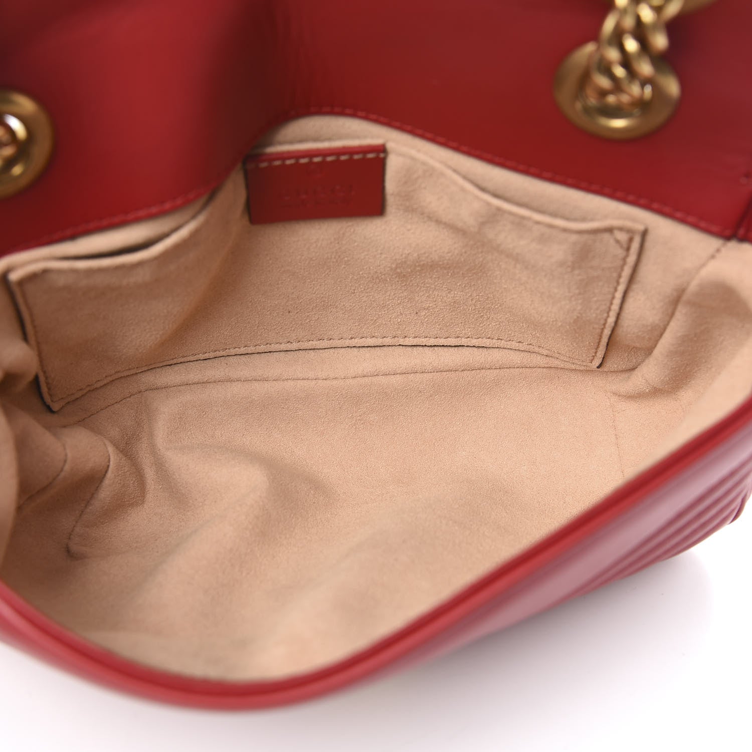 Gucci Calfskin Matelasse Mini GG Marmont Shoulder Bag Hibiscus Red 5 of 11