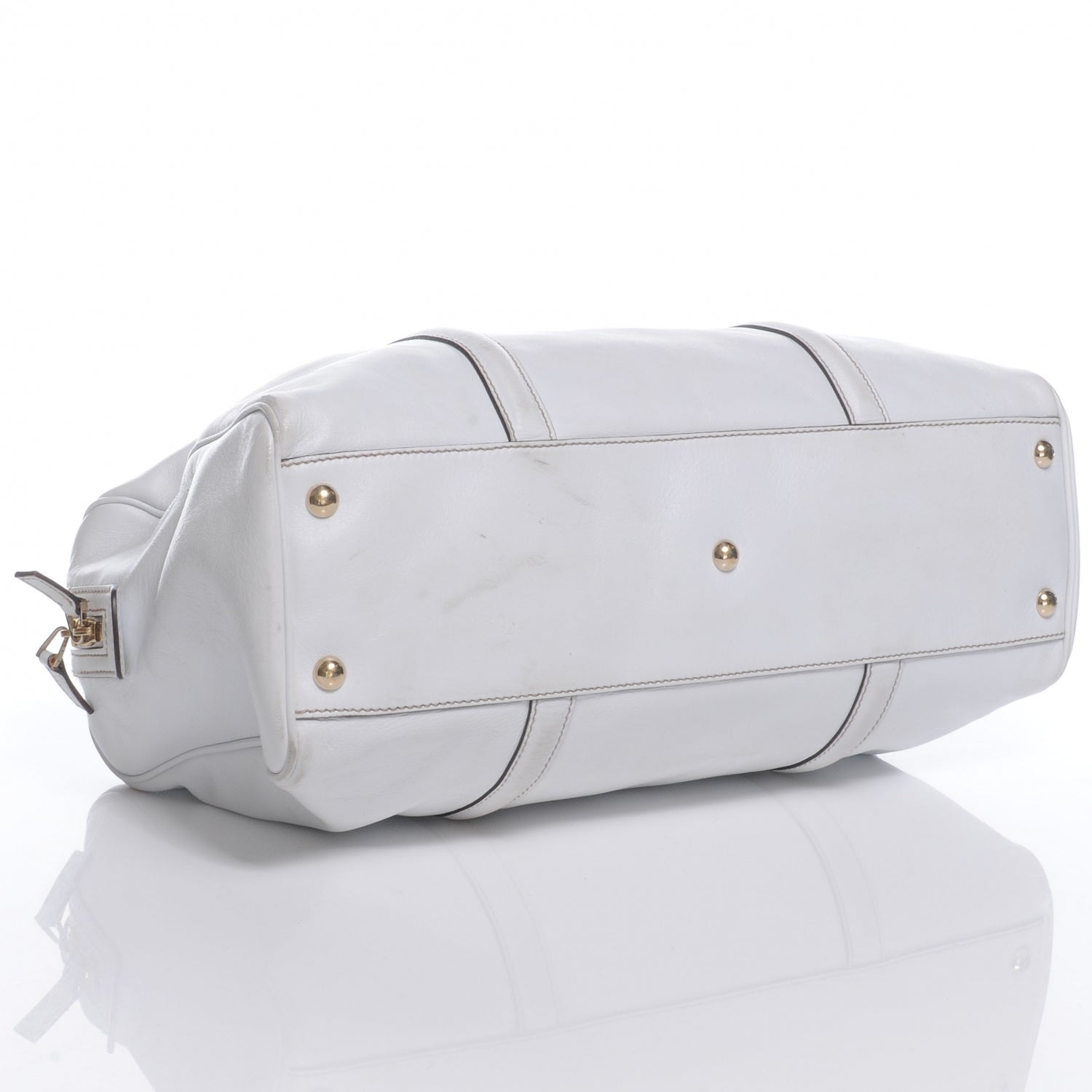Gucci Leather Britt Large Boston White 4 of 7
