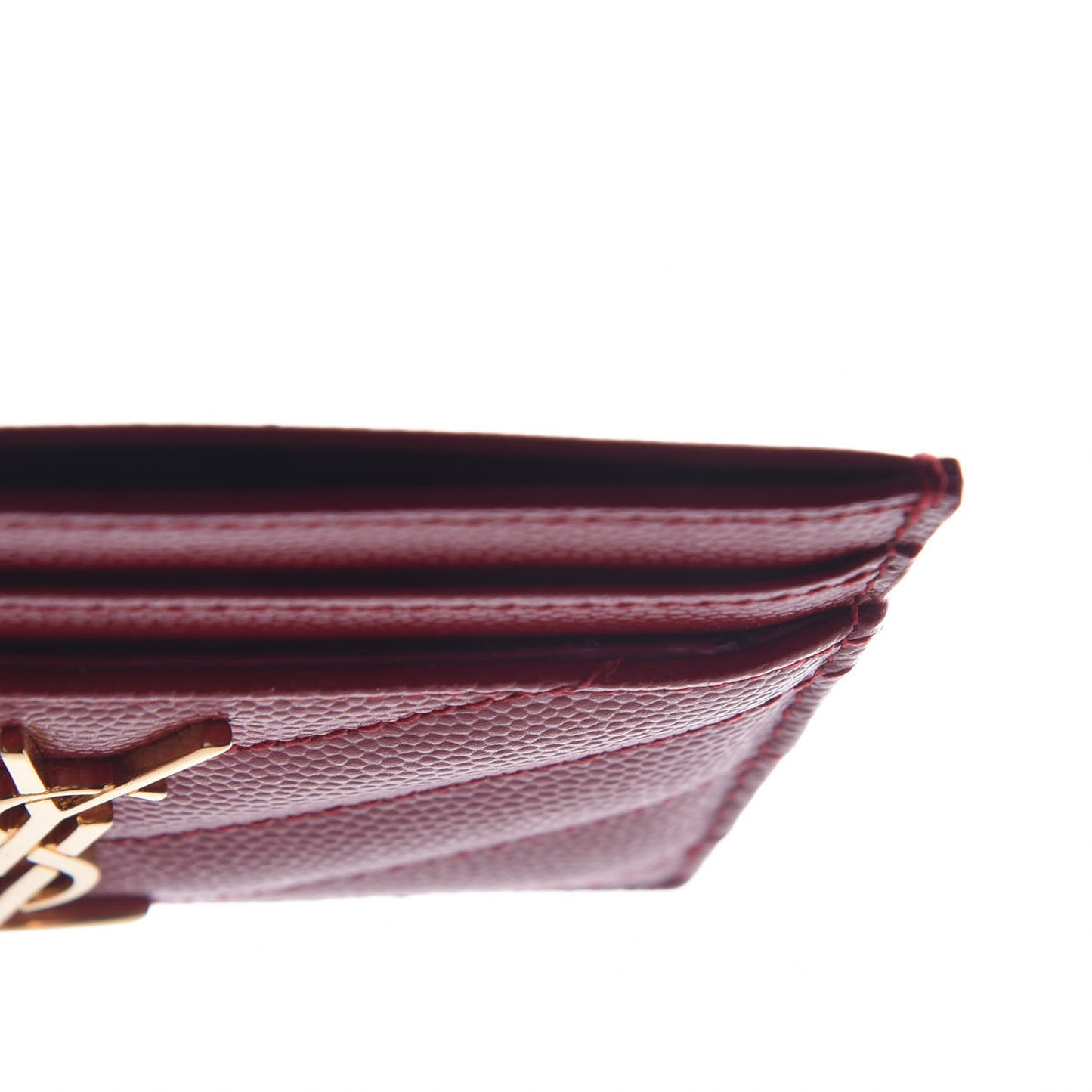 Grain De Poudre Matelasse Chevron Monogram Credit Card Case New Red