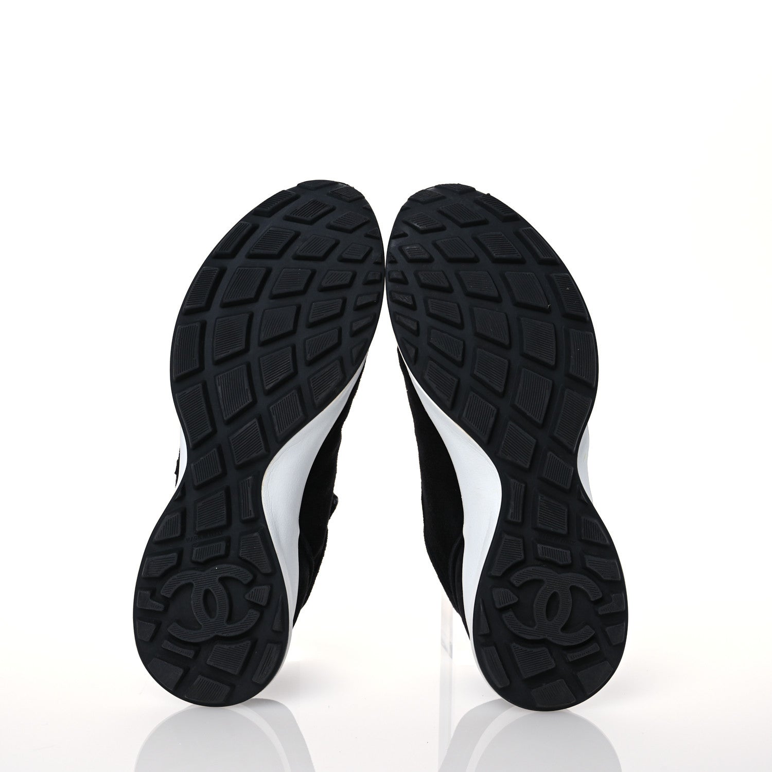 Chanel Suede Goatskin CC Sneakers 39 Black 6 of 15