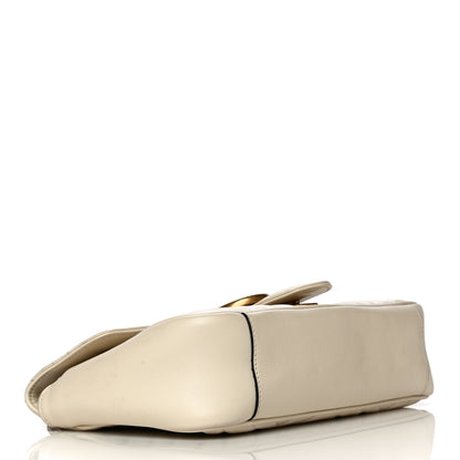 Gucci Calfskin Matelasse Small GG Marmont Shoulder Bag White 3 of 19