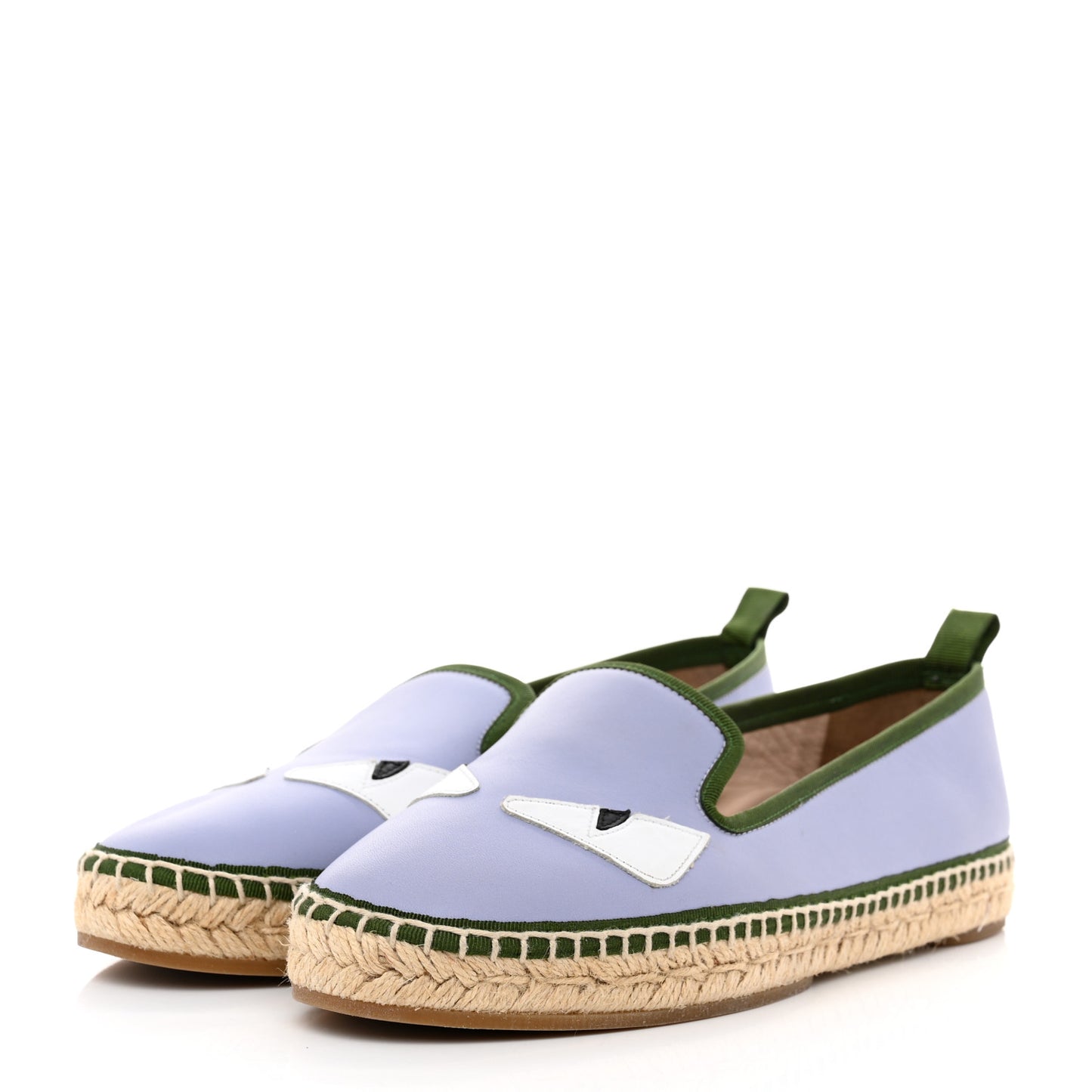 Calfskin Monster Eyes Espadrille Moccasins 38.5 Purple Multicolor