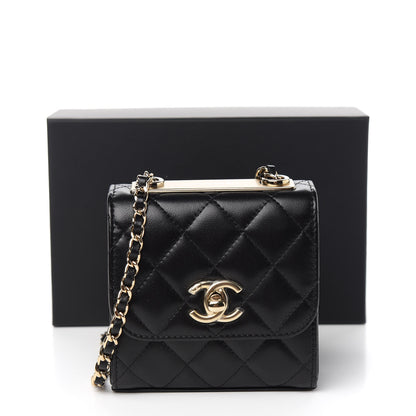 Chanel Lambskin Quilted Mini Trendy CC Chain Wallet Black 9 of 9