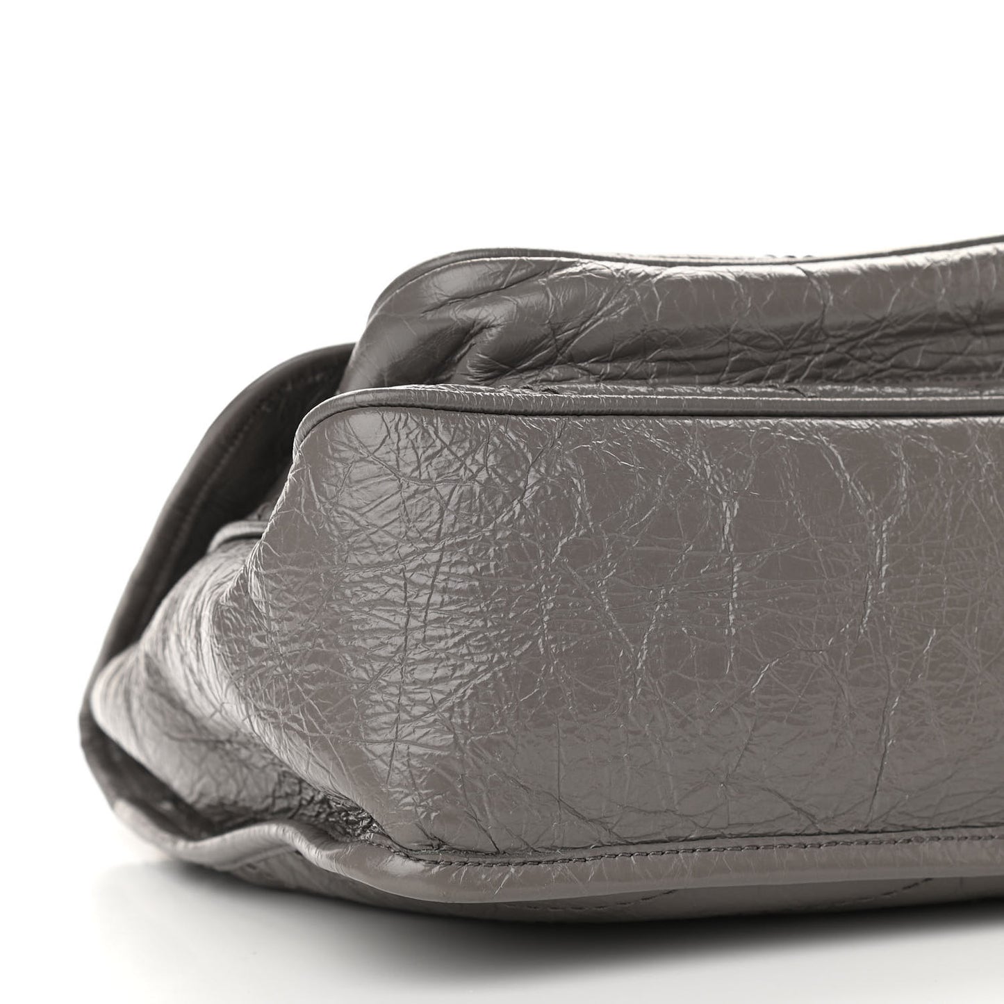 Crinkled Calfskin Matelasse Monogram Medium Niki Chain Satchel Fog