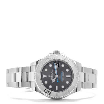 Rolex Stainless Steel Platinum 37mm Oyster Perpetual Date Yacht-Master Watch Slate 268622 2 of 4