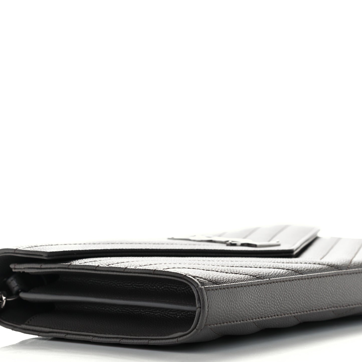 Grain De Poudre Matelasse Chevron Monogram Chain Wallet Coal