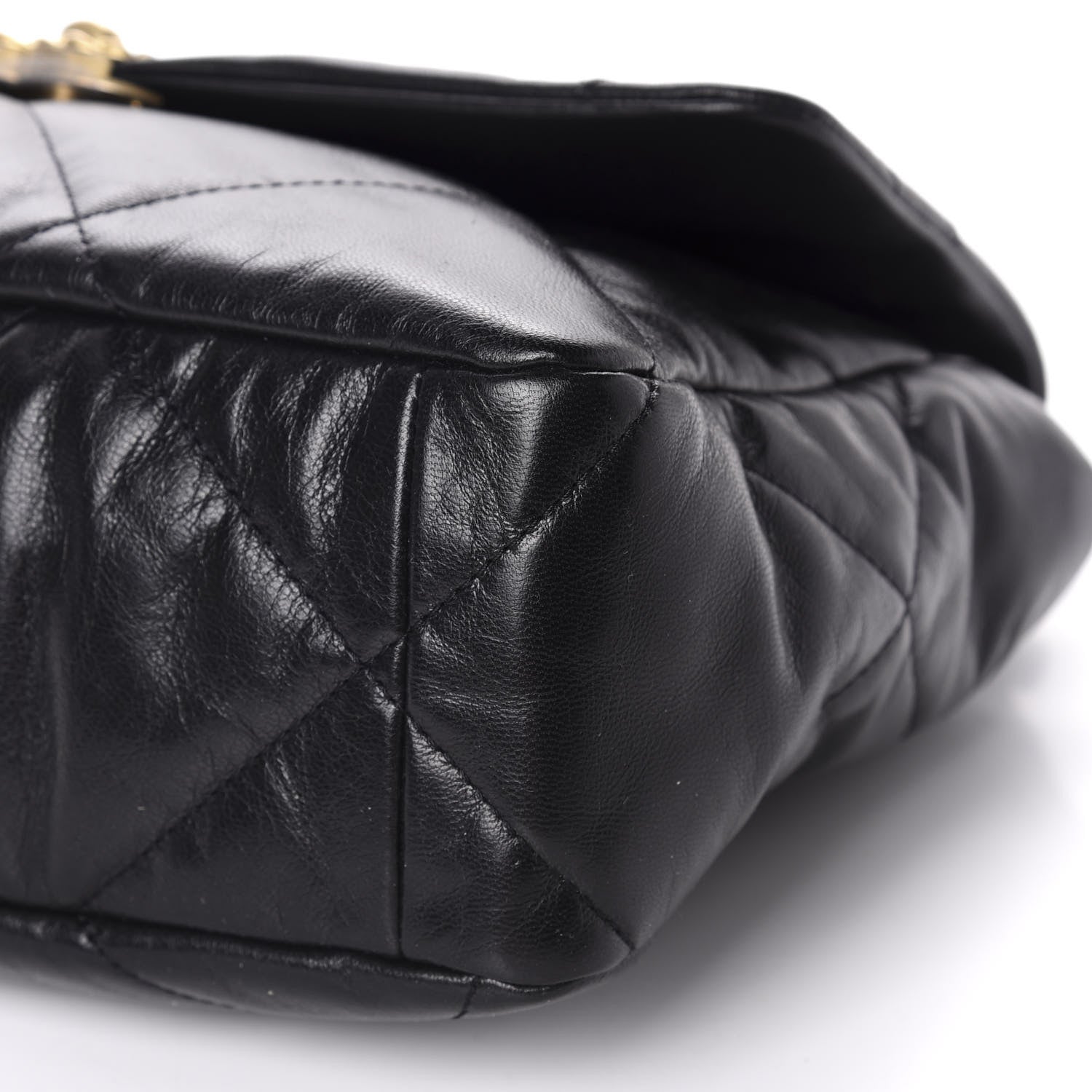 Chanel Goatskin Quilted Large 19 Flap Black 7 of 10