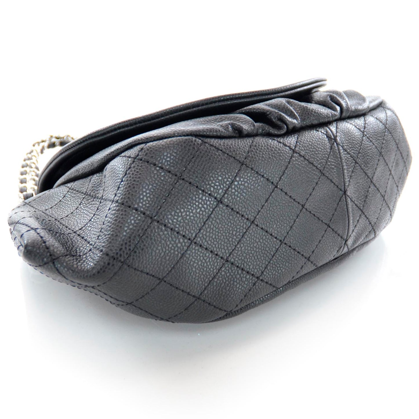 Caviar Half Moon Large Flap Black
