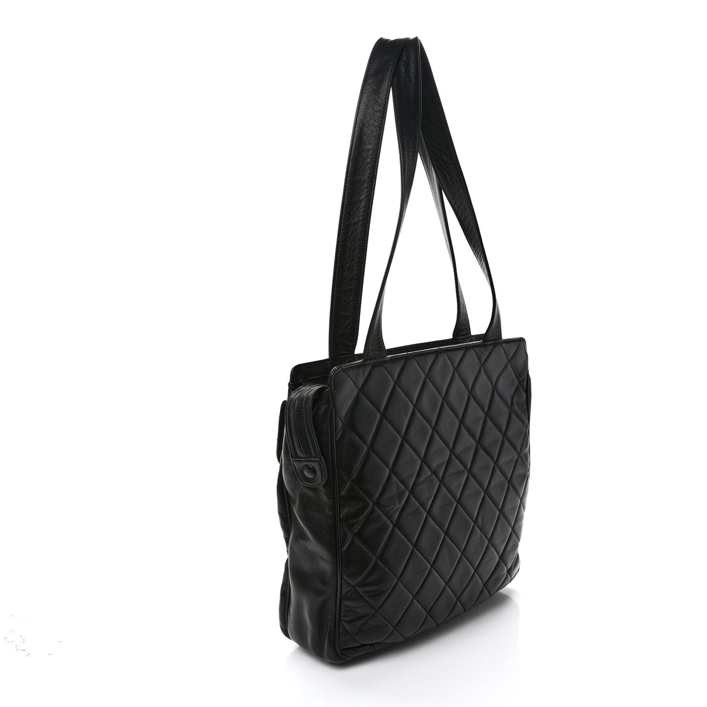 Lambskin Quilted CC Shoulder Bag Navy