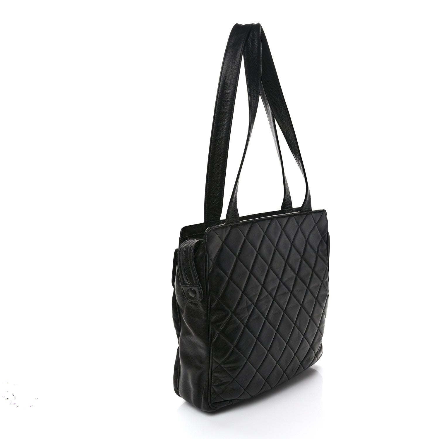 Chanel Lambskin Quilted CC Shoulder Bag Navy 3 of 10