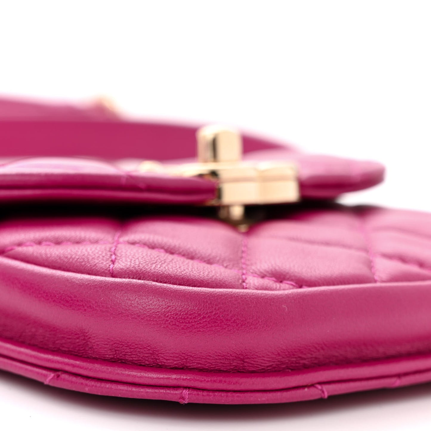 Tweed Lambskin Quilted Waist Bag With Coin Purse Fuchsia