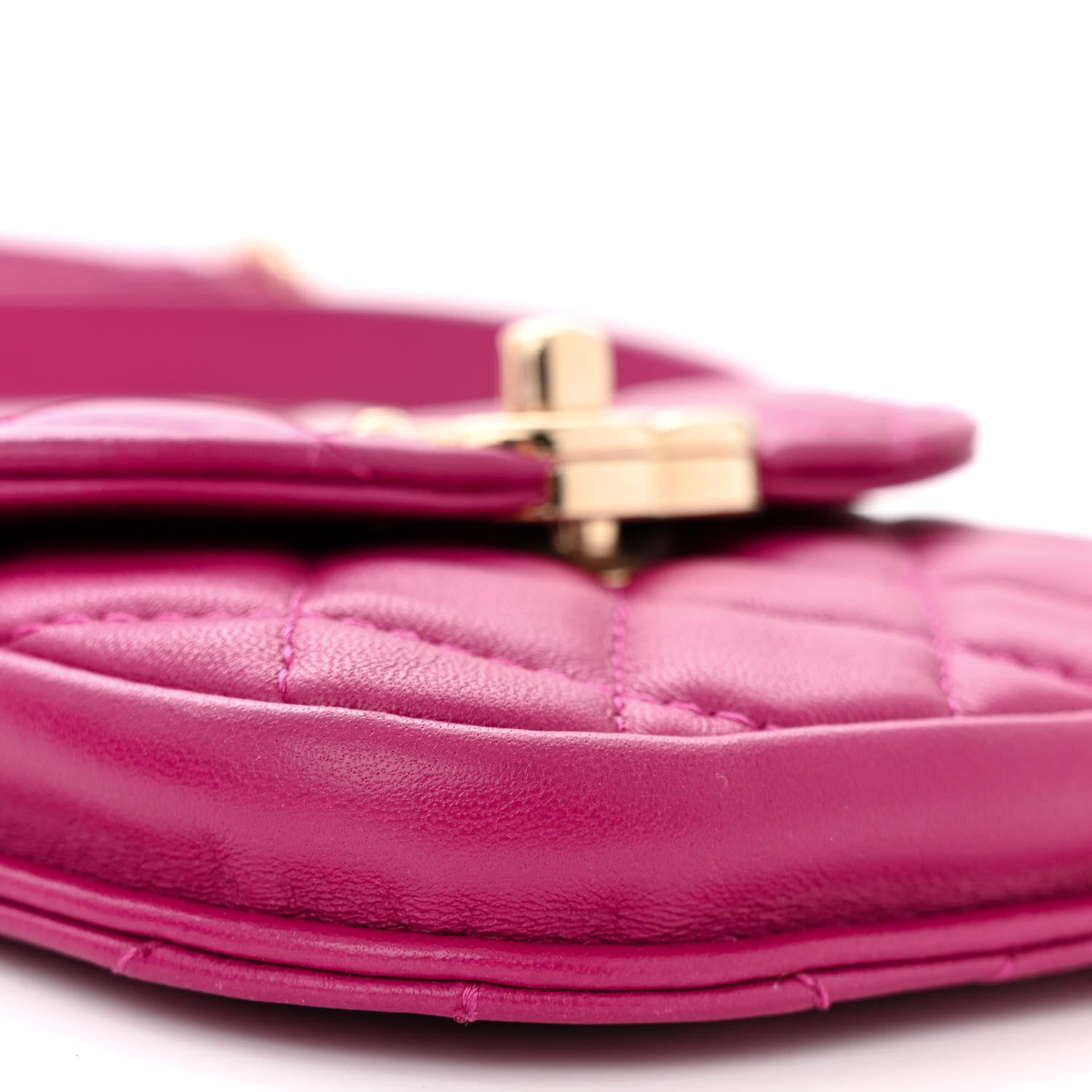 Chanel Tweed Lambskin Quilted Waist Bag With Coin Purse Fuchsia 11 of 15