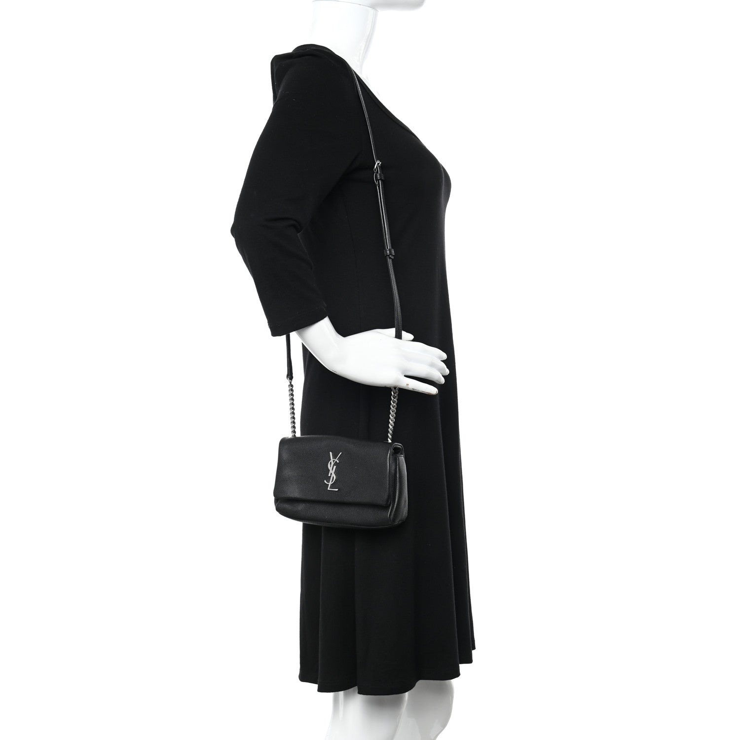 Saint Laurent Grain De Poudre Monogram Toy West Hollywood Fold-Over Bag Black 2 of 11