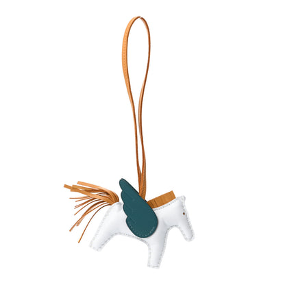 Hermes Milo Lambskin Grigri Rodeo Pegase Horse Bag Charm PM Bleu Brume Sesame Vert Bosphore 1 of 4