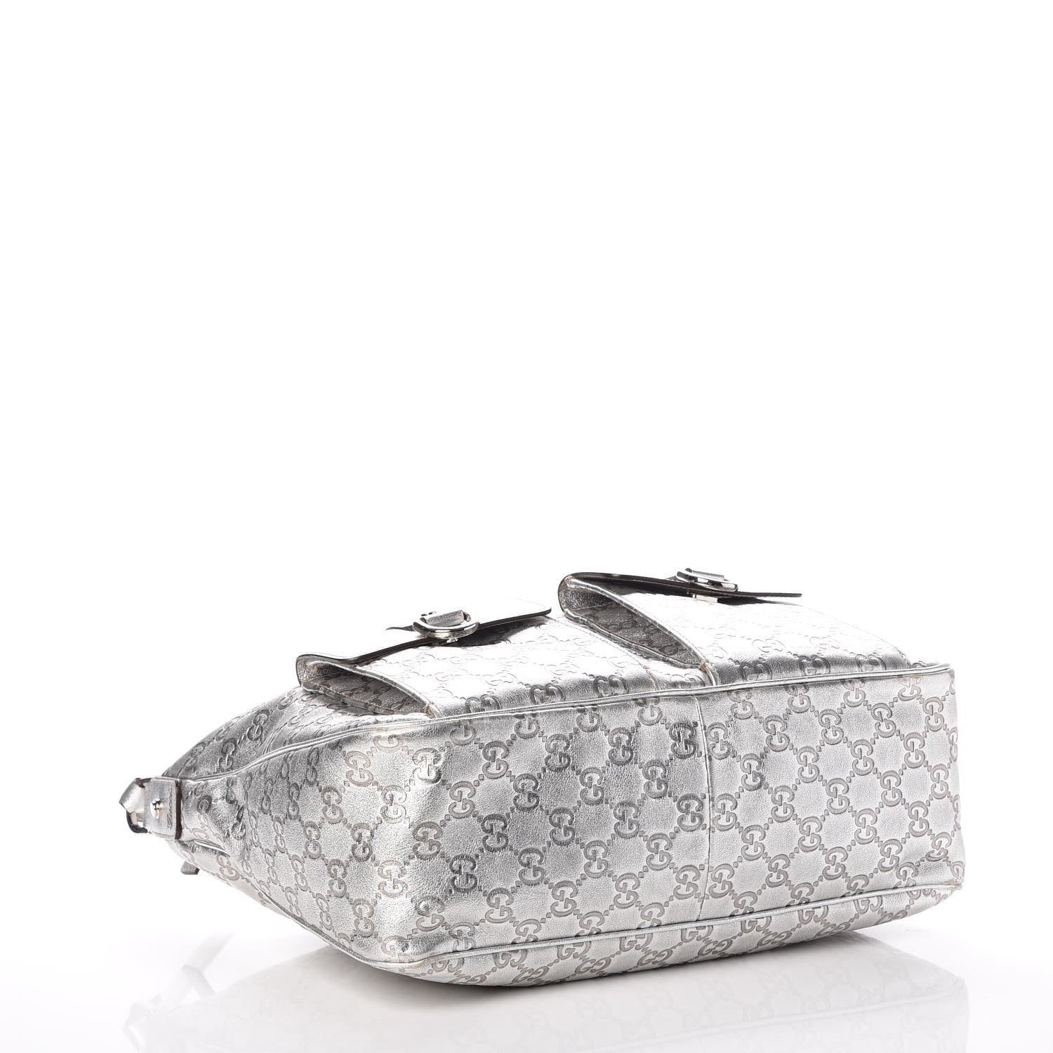 Gucci Metallic Guccissima Pocket Hobo Silver 4 of 14