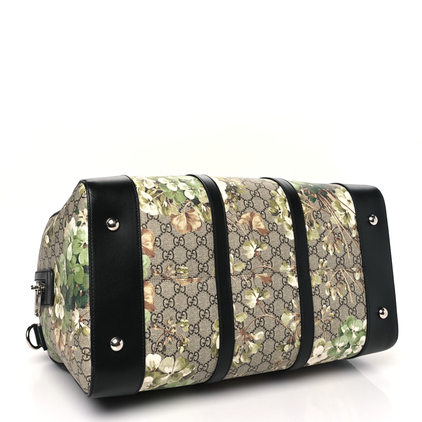 GG Supreme Monogram Blooms Medium Duffle Beige New Military Black