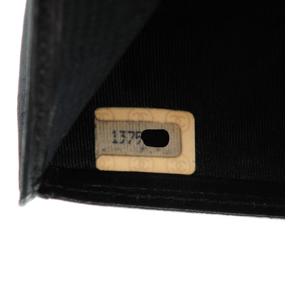 Chanel Lambskin Diamond Stitched Yen Wallet Black 8 of 8