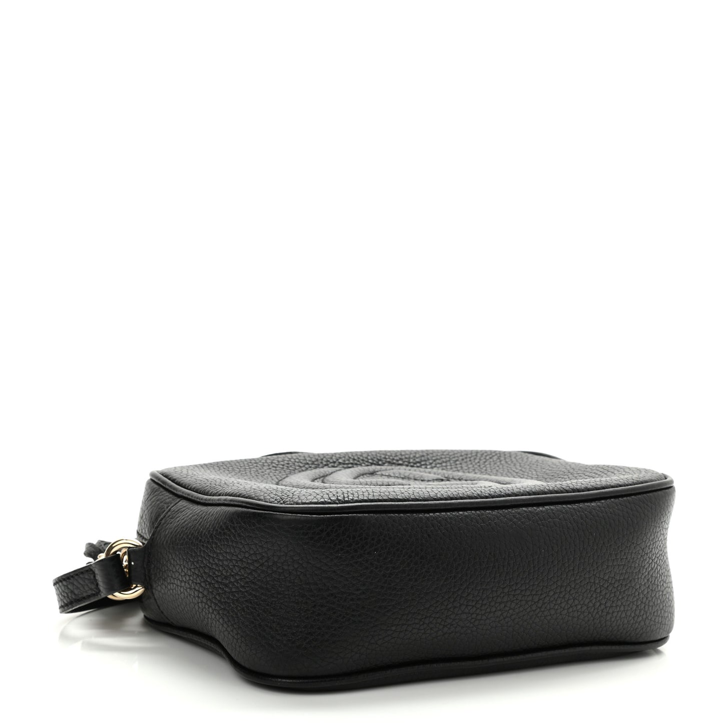 Pebbled Calfskin Small Soho Disco Bag Black