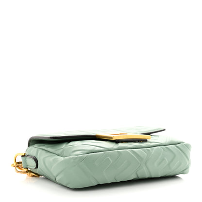 Fendi Nappa FF 1974 Embossed Mini Baguette Menta 4 of 16