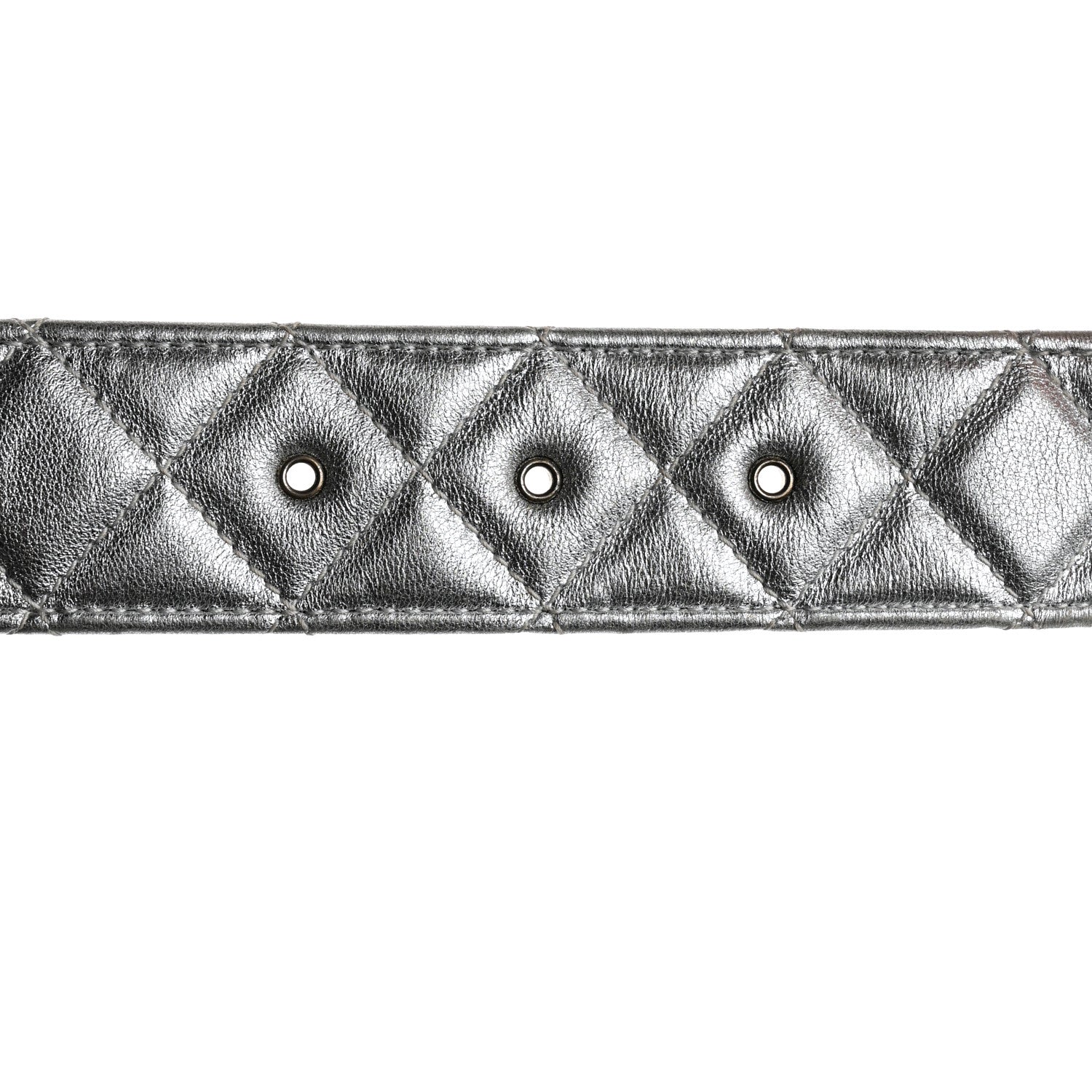 Chanel Metallic Lambskin Quilted CC Belt Silver 5 of 6
