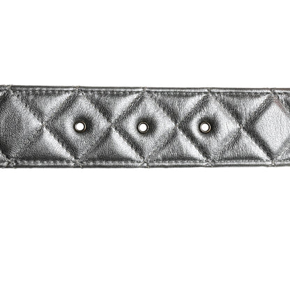 Chanel Metallic Lambskin Quilted CC Belt Silver 5 of 6