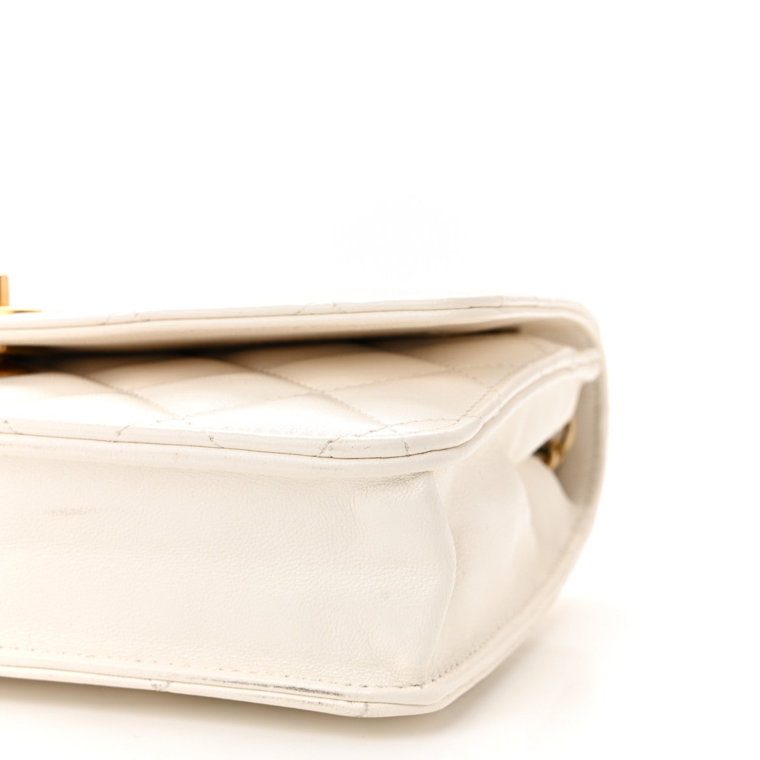 Chanel Lambskin Quilted CC Pearl Crush Wallet on Chain WOC White 11 of 13