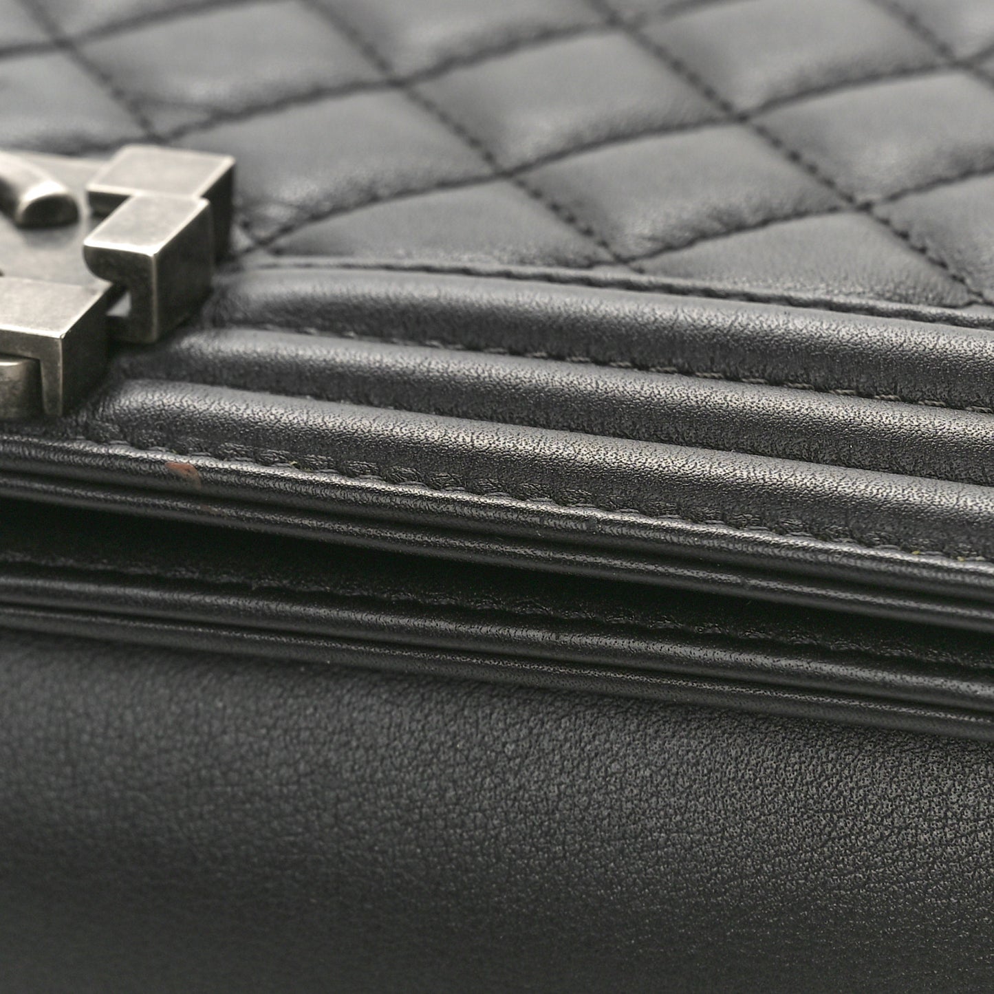 Calfskin Quilted New Medium Boy Flap Black