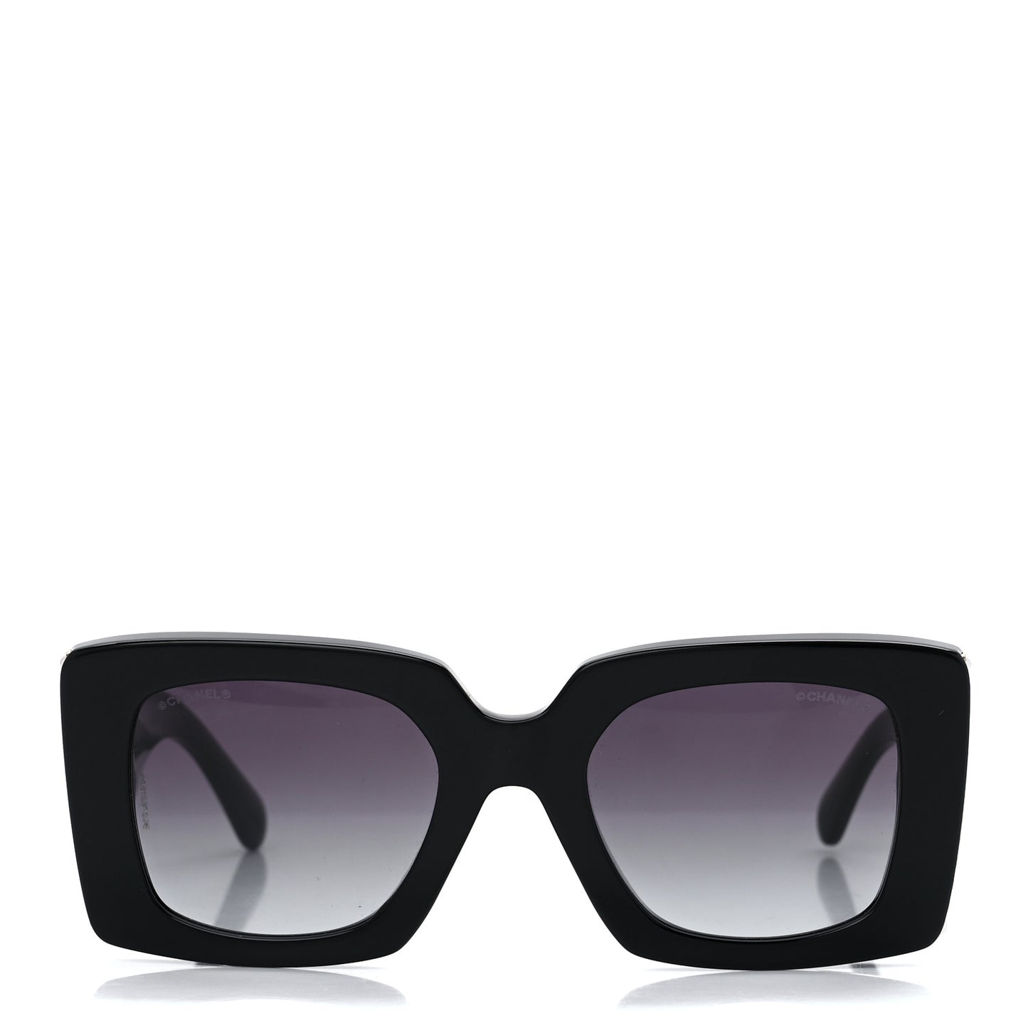 Acetate Pearl Rectangle Sunglasses 5480-H Black