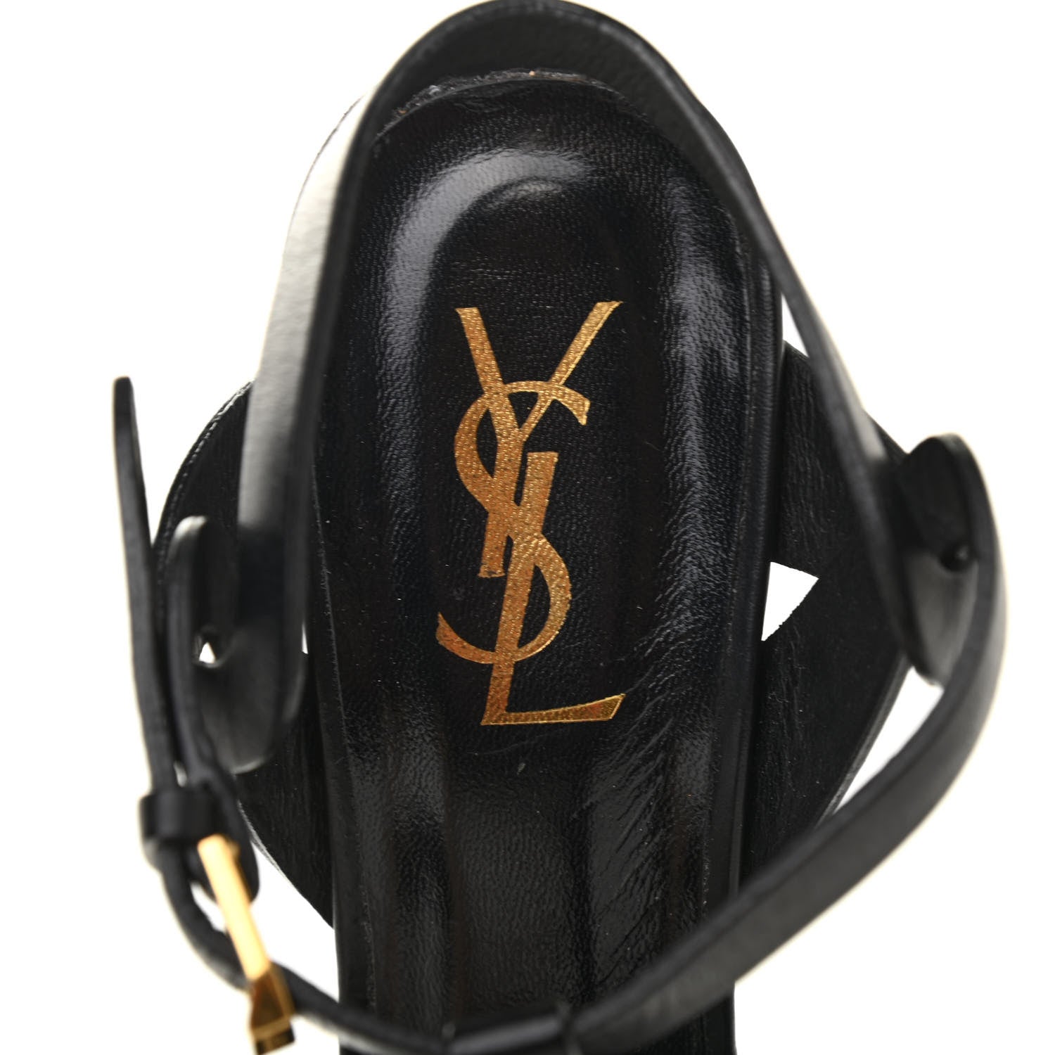 Saint Laurent Calfskin Tribute 105 Platform Sandals 39.5 Black 6 of 8
