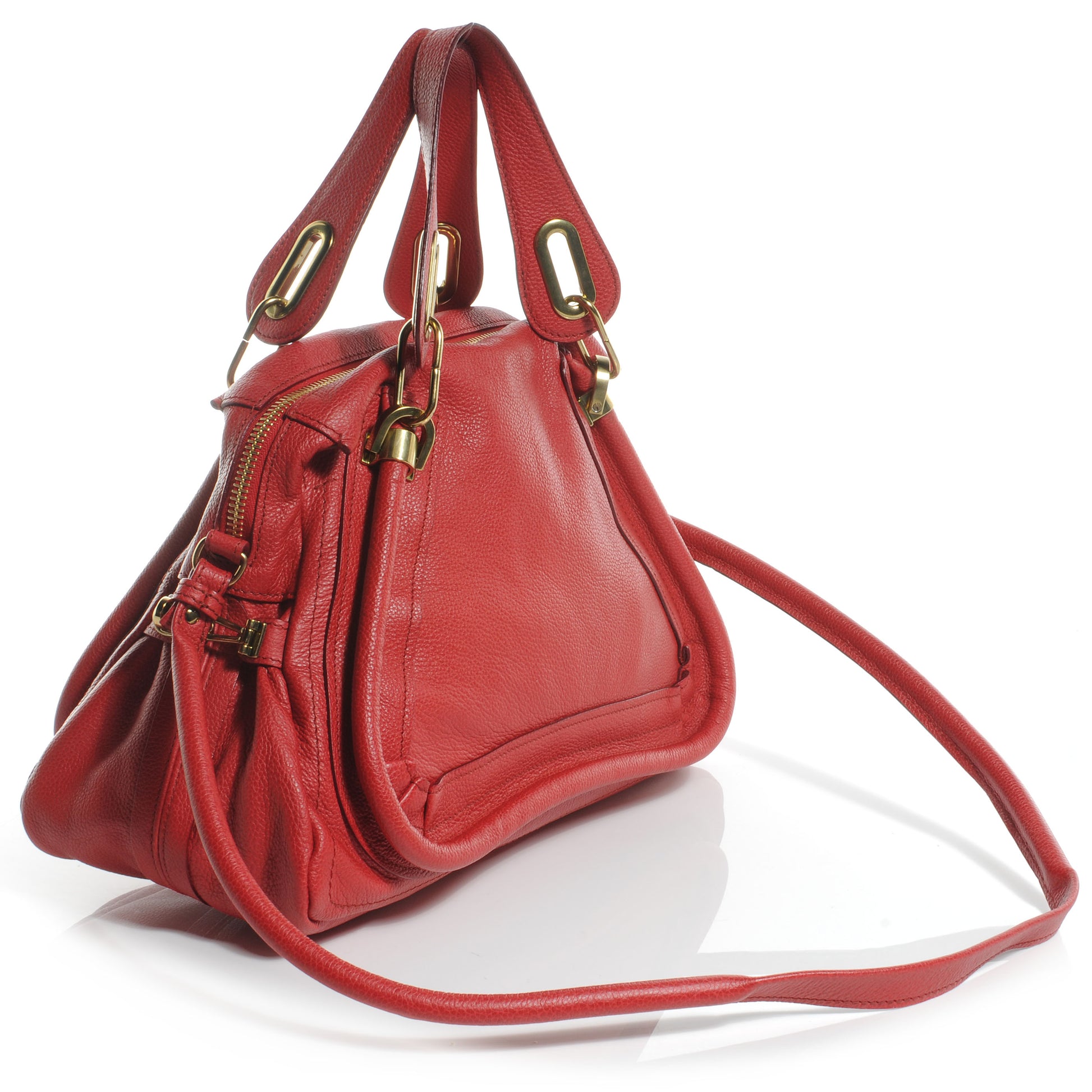 Chloe Calfskin Medium Paraty Peony Red 3 of 8