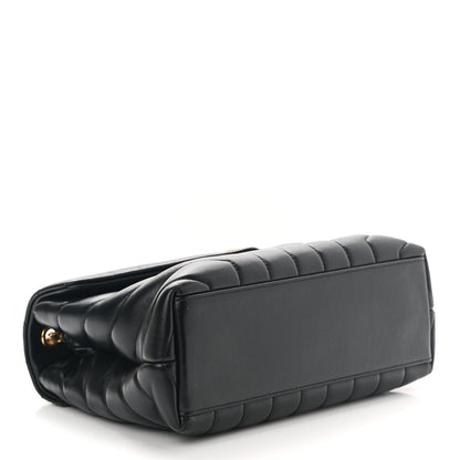 Saint Laurent Calfskin Y Quilted Monogram Small Loulou Chain Satchel Black 3 of 9