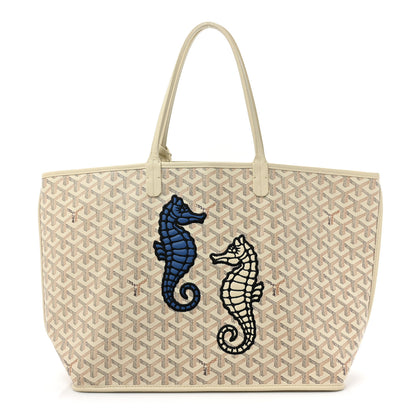 Goyard Goyardine Embroidered Seahorse Reversible Anjou PM Sand 1 of 14
