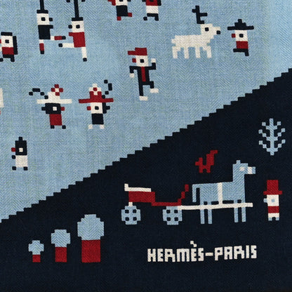 Hermes Cashmere Silk Madison Party Scarf 100 2 of 4