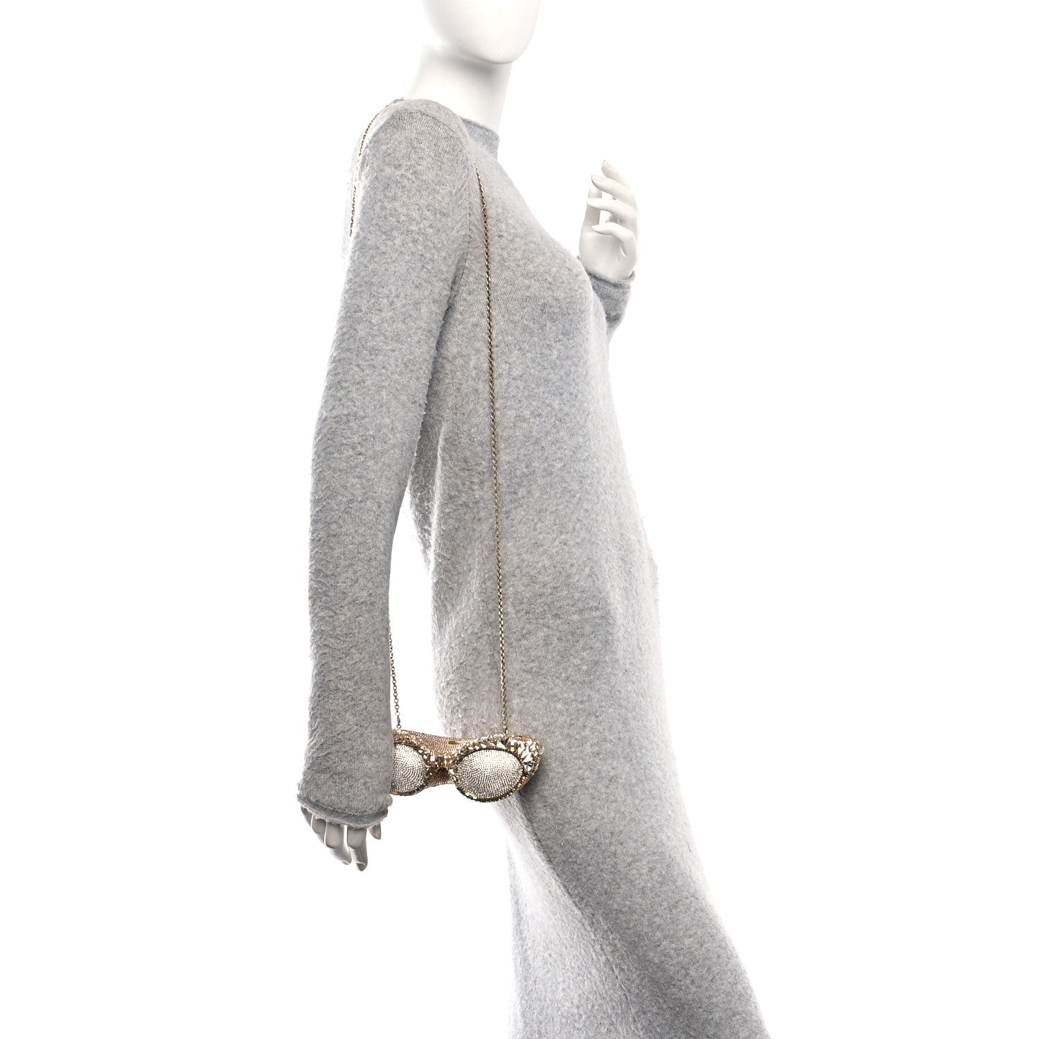 Judith Leiber Crystal Sunglass Minaudiere Clutch Gold Silver 2 of 11