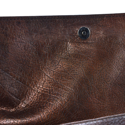 Saint Laurent Metallic Calfskin Byzance Flap Bronze 8 of 10