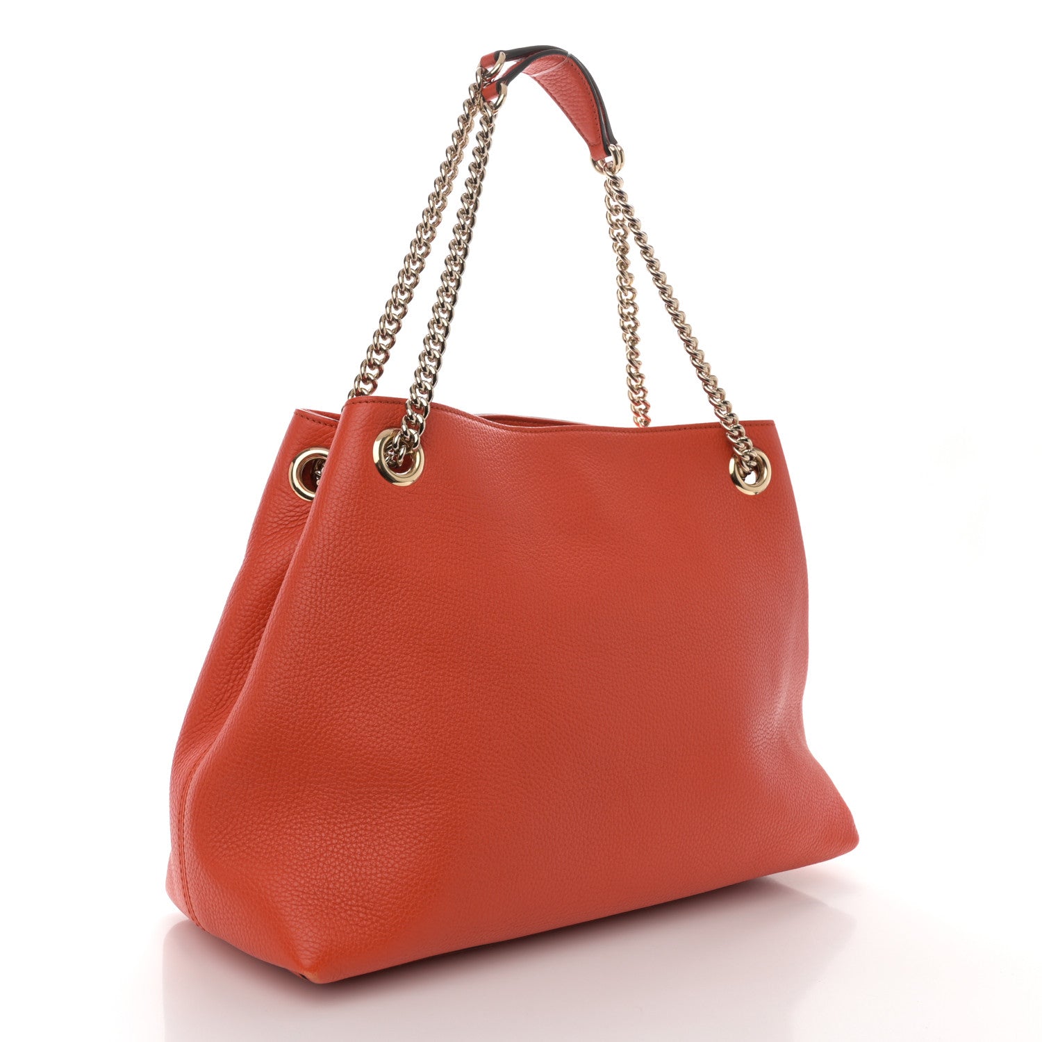 Gucci Pebbled Calfskin Medium Soho Chain Shoulder Bag Sun Orange 3 of 10