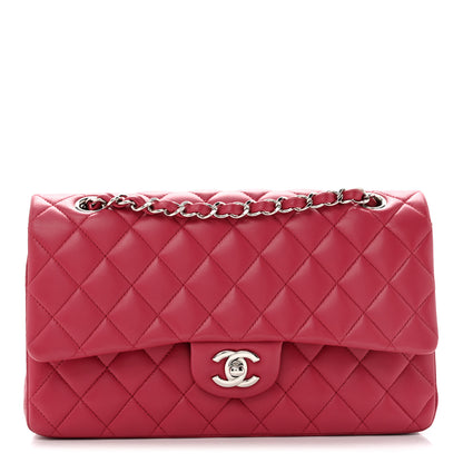 Chanel Lambskin Quilted Medium Double Flap Dark Pink 1 of 11