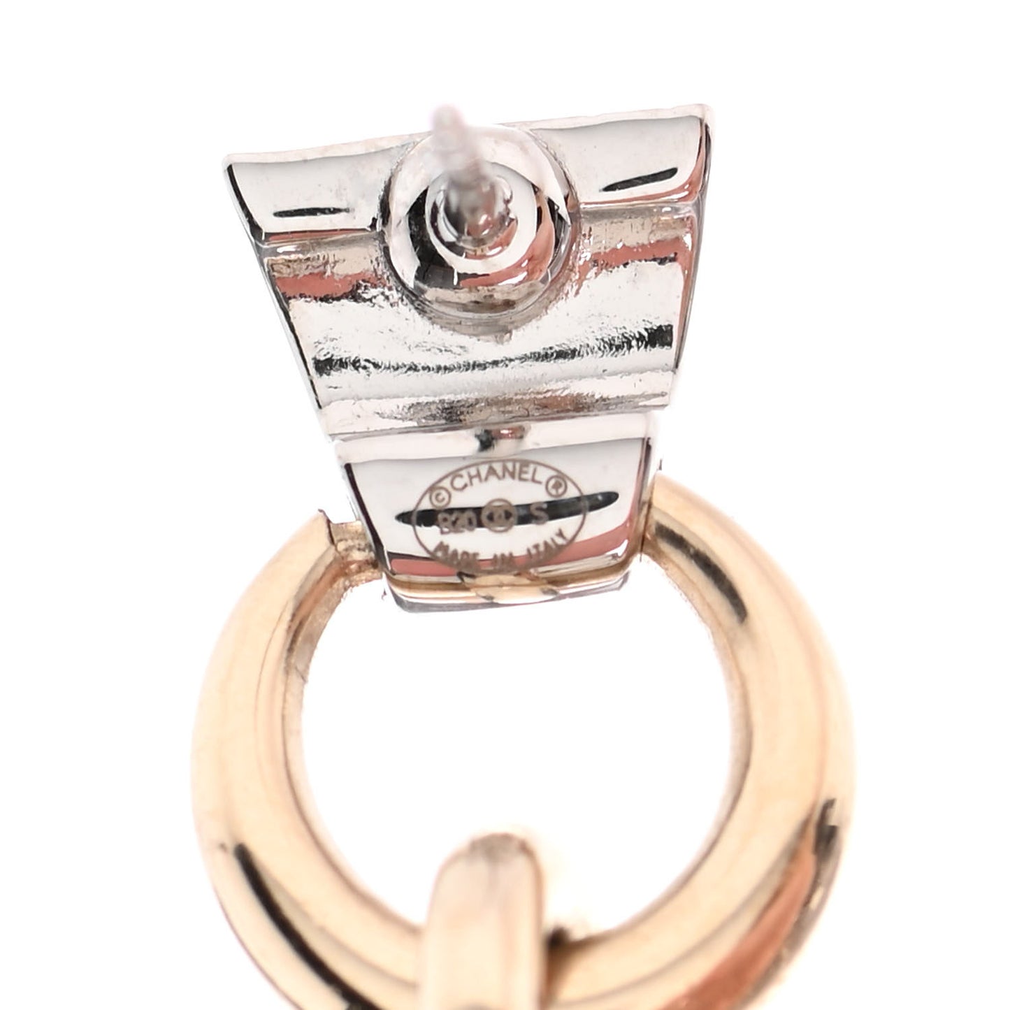 Crystal Heart CC Drop Earrings Gold