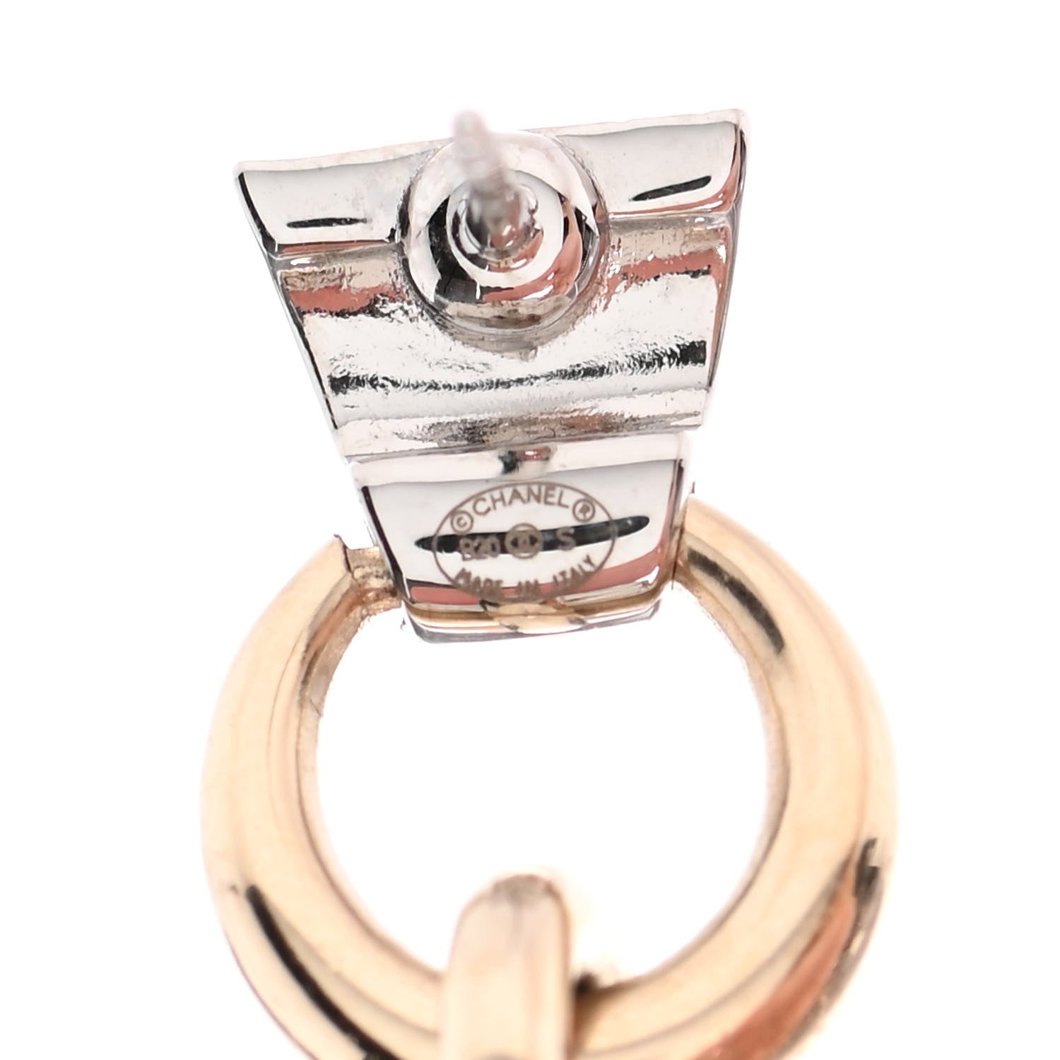 Chanel Crystal Heart CC Drop Earrings Gold 4 of 4