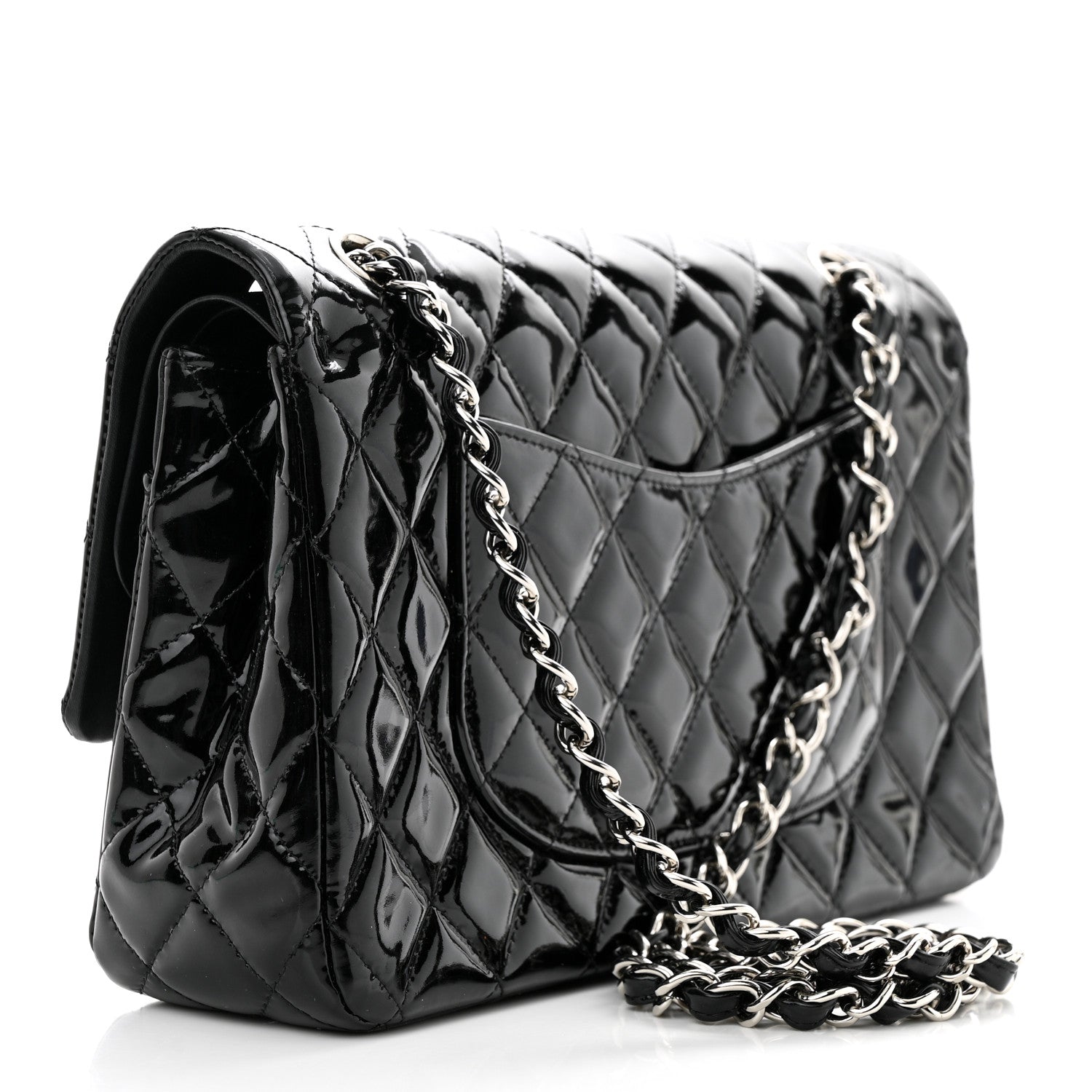 Chanel Patent Quilted Medium Double Flap Black 3 of 11