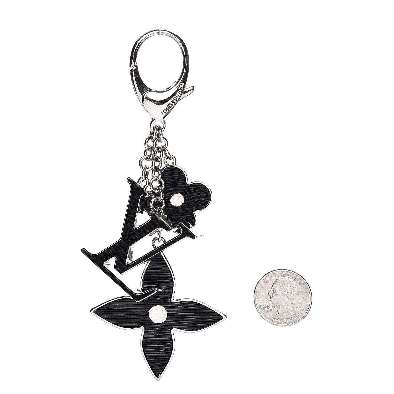 Louis Vuitton Fleur d'Epi Bag Charm Black 2 of 4
