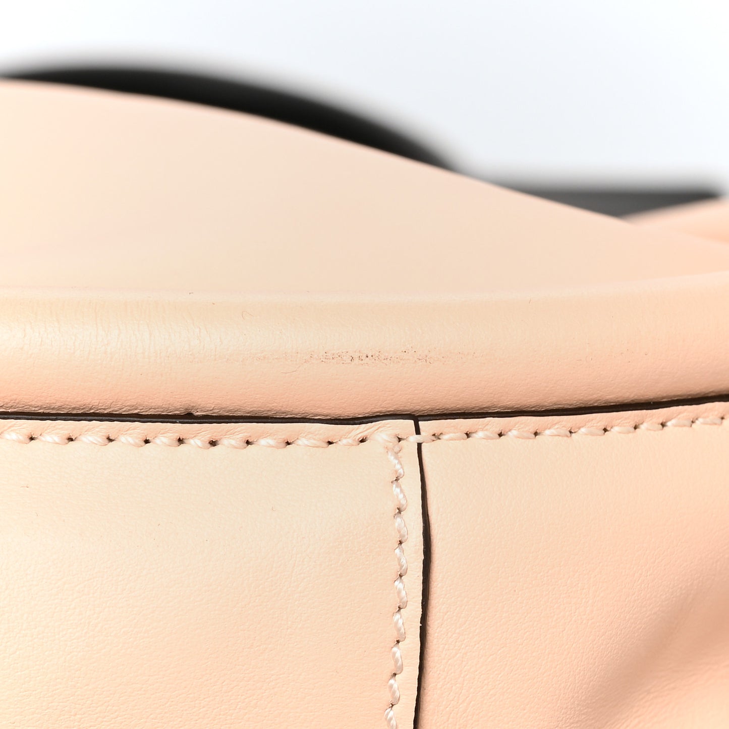 Calfskin Large Ruched Tote Peach