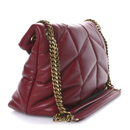 Saint Laurent Lambskin Quilted Small Loulou Puffer Monogram Chain Satchel Red 3 of 10