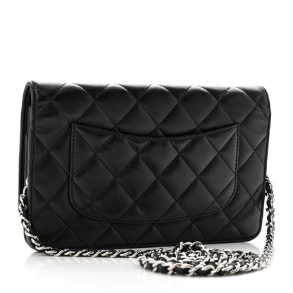 Chanel Lambskin Quilted Wallet On Chain WOC Black 3 of 12