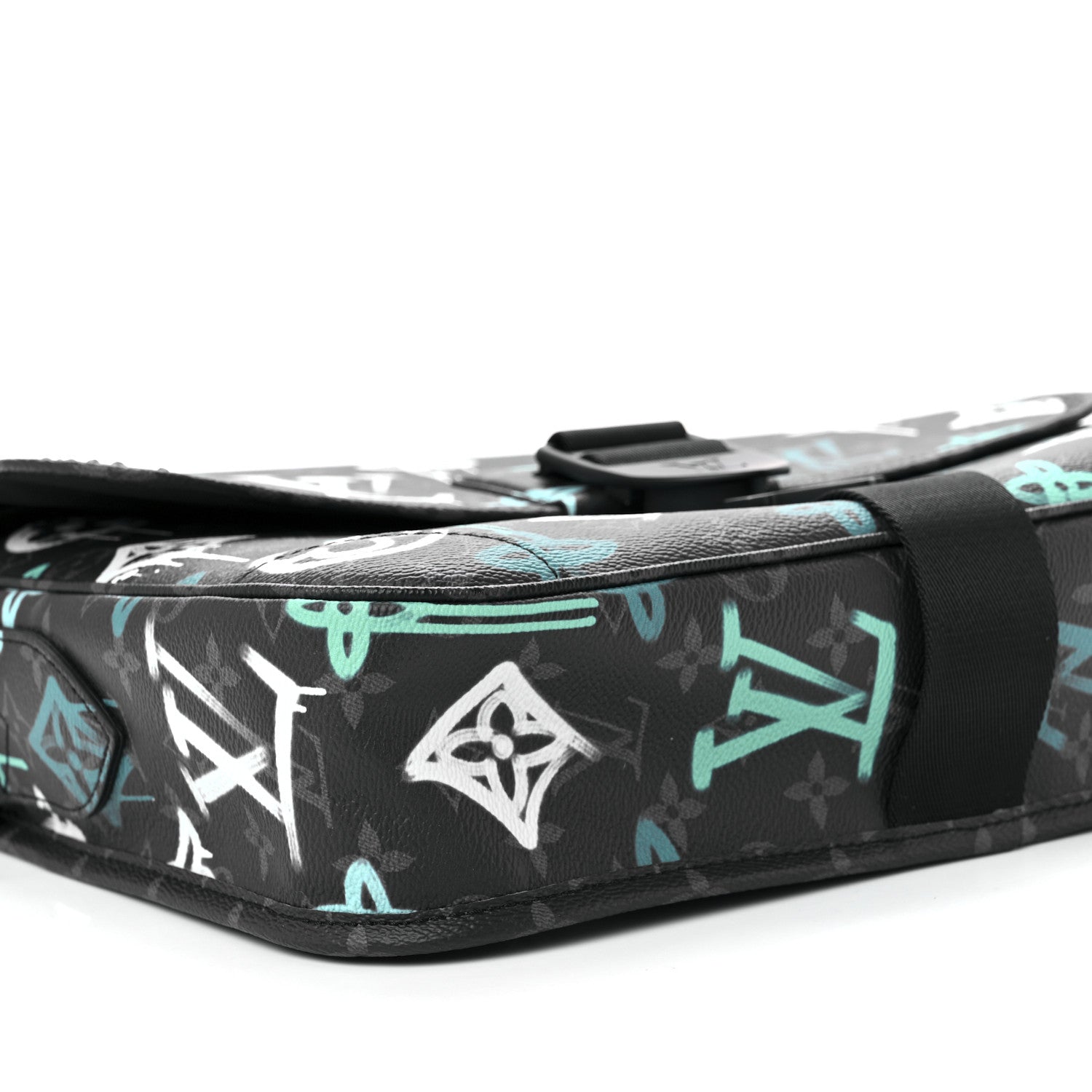 Louis Vuitton Monogram Eclipse LV Graffiti Archy Messenger MM Green Lights 6 of 7