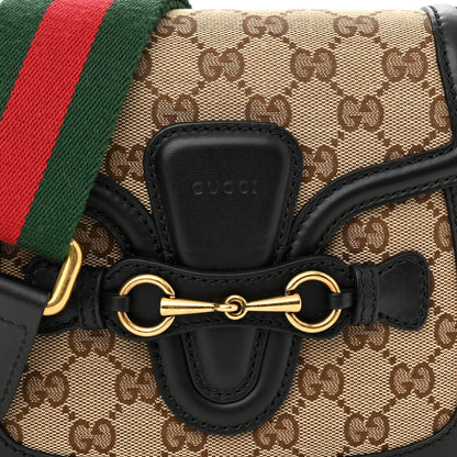 Gucci Monogram Small Lady Web Shoulder Bag Beige Black 7 of 9