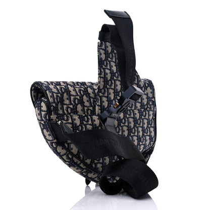 Christian Dior Oblique Mens Saddle Bag Blue 2 of 8