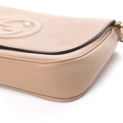 Gucci Pebbled Calfskin Medium Soho Flap Crossbody Camelia 9 of 12