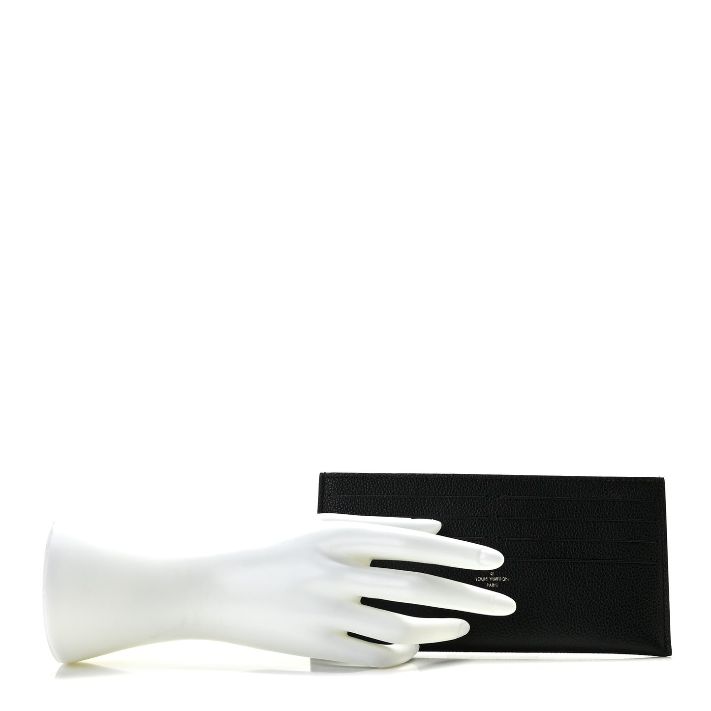 Calfskin Felicie Chain Wallet Card Holder Insert Black